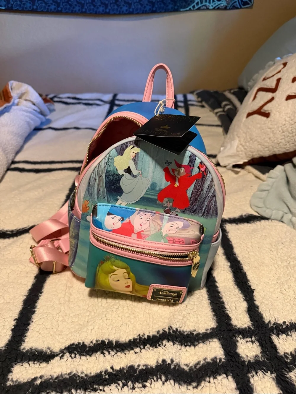 Loungefly Disney Aurora Mini Backpack in Blue & Pink